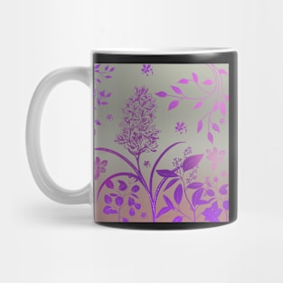 Flower and leaves on gradient background Mug